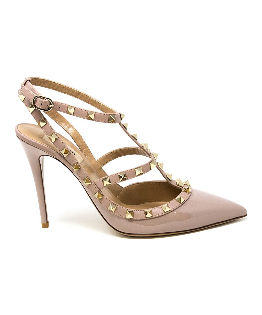 Valentino Women's Pumps Powder - Powder Rockstud Leather Heel - Women | Zulily