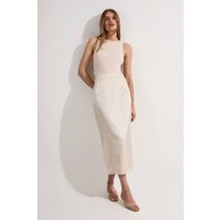 Premium Viscose Linen Tailored Column Midi Skirt | PrettyLittleThing UK