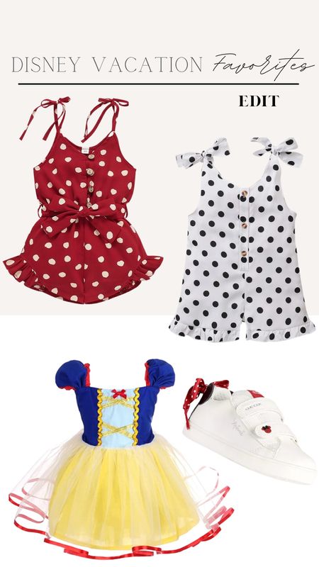 Girl’s Disney World vacation outfits, princess dresses, mini mouse romper, mini mouse sneakers

#LTKkids #LTKunder50 #LTKfamily