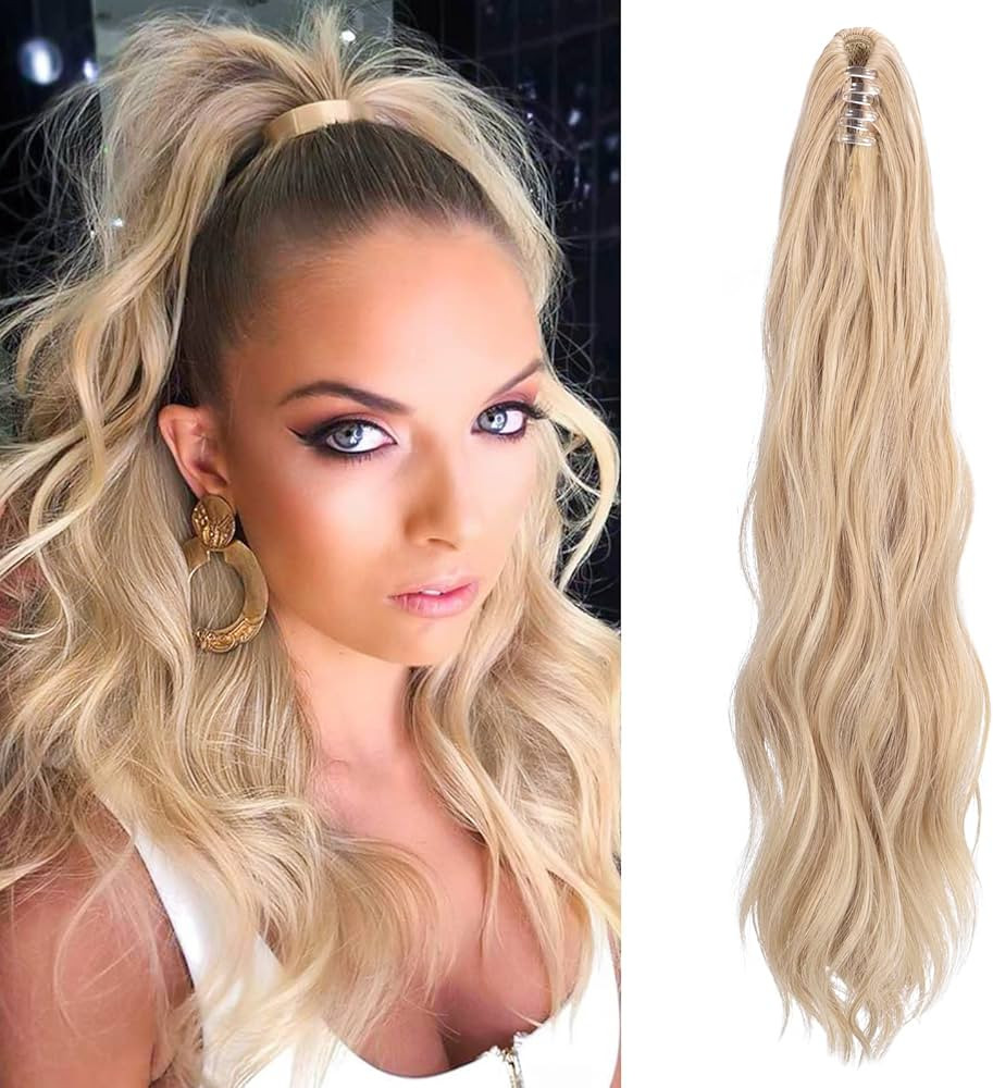Lommel Ponytail Extension Claw Clip Ponytail Extension for Women 20 Inch Long Wavy Ponytail Exten... | Amazon (US)