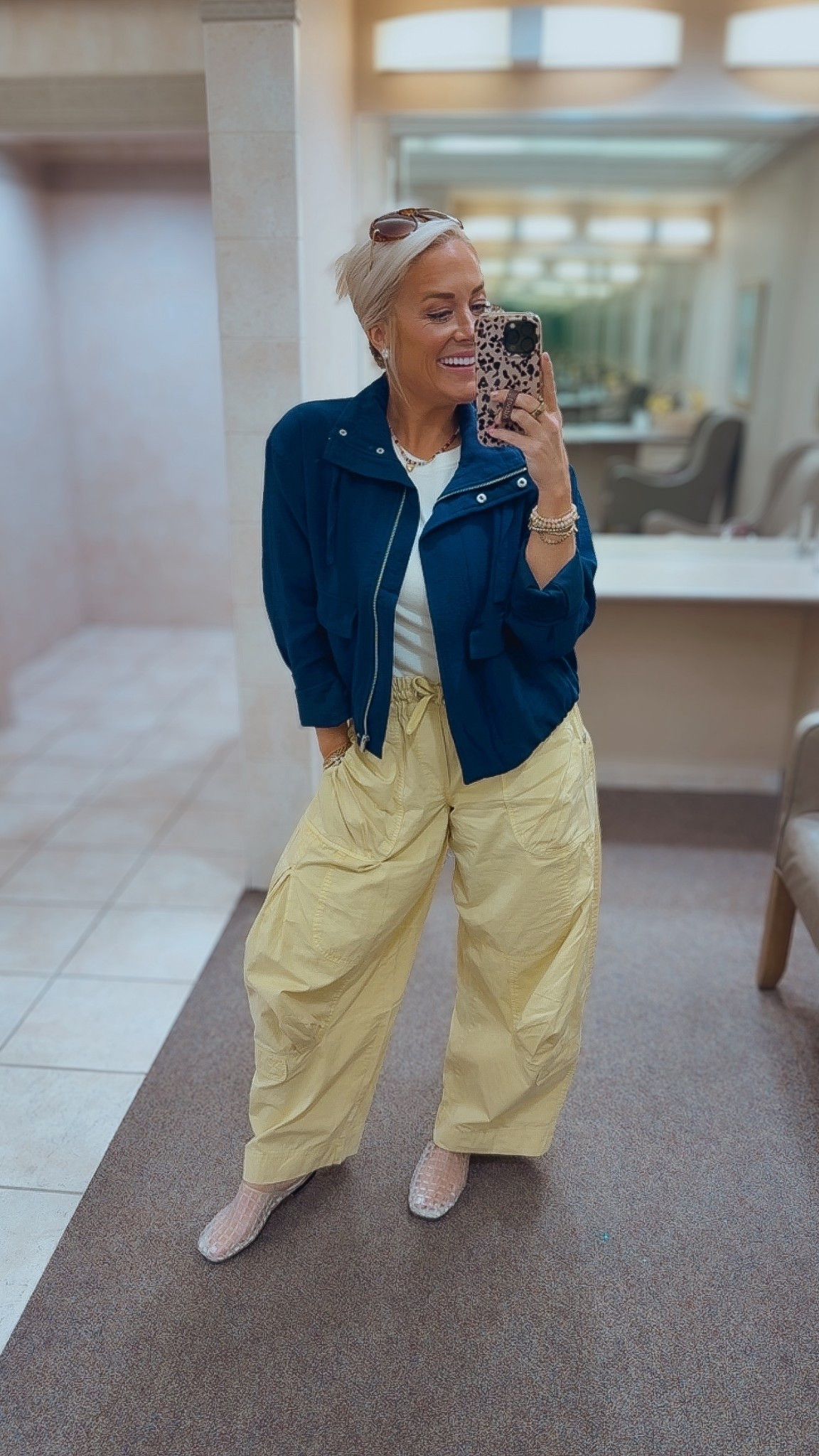 Today’s casual spring outfit for errands and meetings 
Tank on sale - size small 