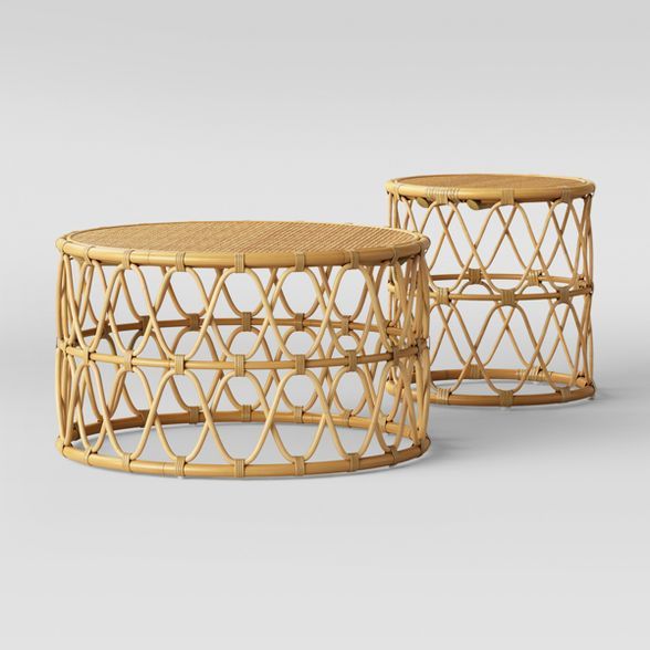 Jewel Round Coffee & Side Table Set Natural - Opalhouse™ | Target