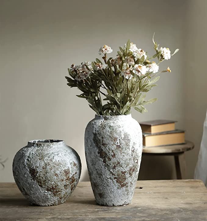 YSNCIDAN Rustic Ceramic Flower Large Vase, Vintage Floor Tall Vase Farmhouse Decor for Living Roo... | Amazon (US)