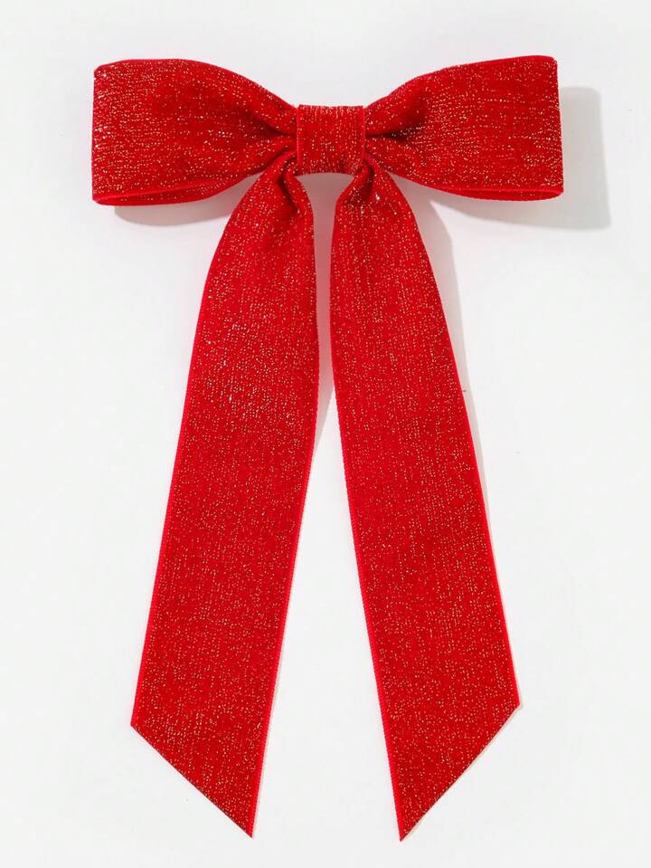 1 stuk Fluweel Goud Draad Rood Enkele laag Strik haarklem Voor Koreaans Universiteit-stijl Paarde... | SHEIN