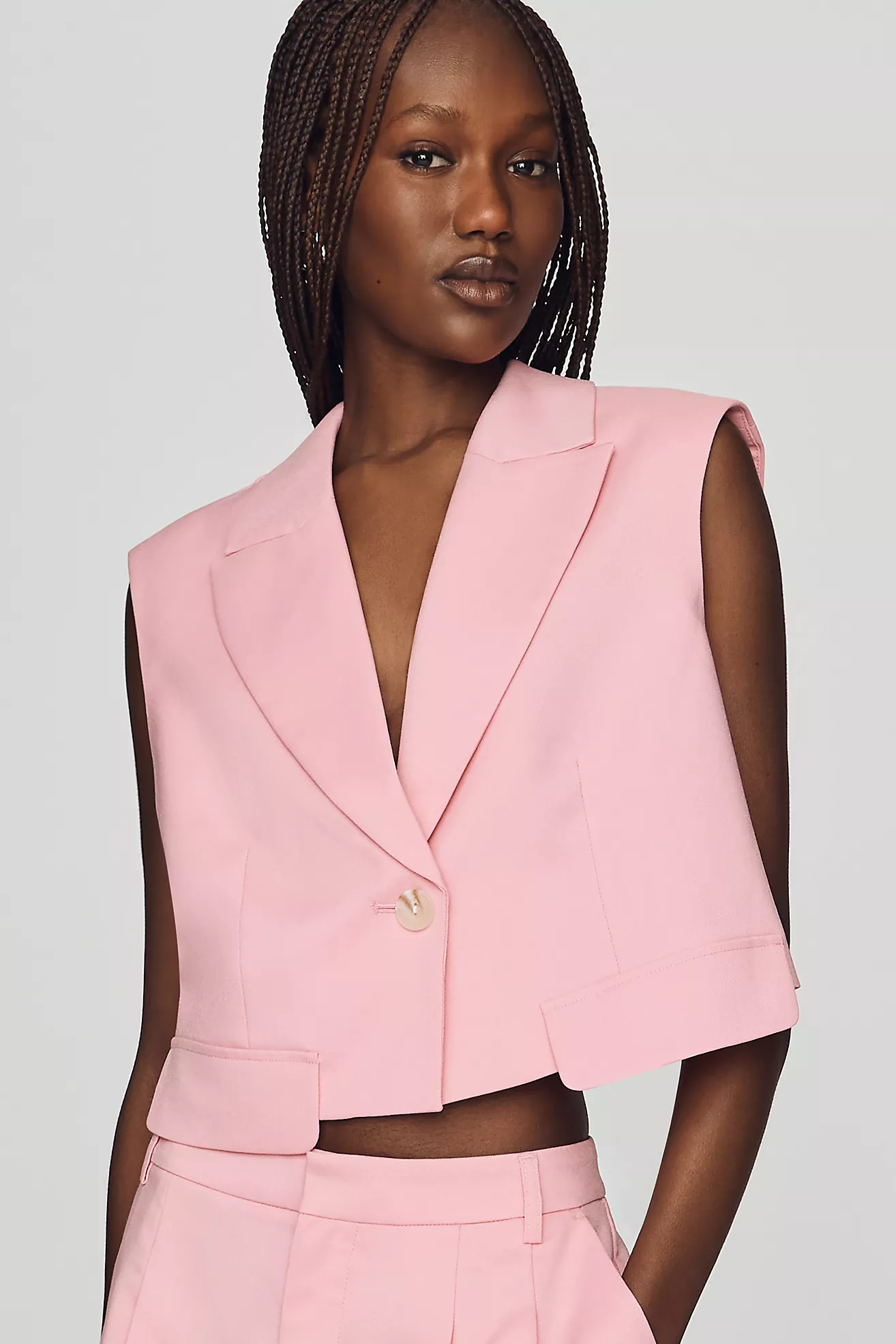 Maeve Tailored Crop Top | Anthropologie (US)