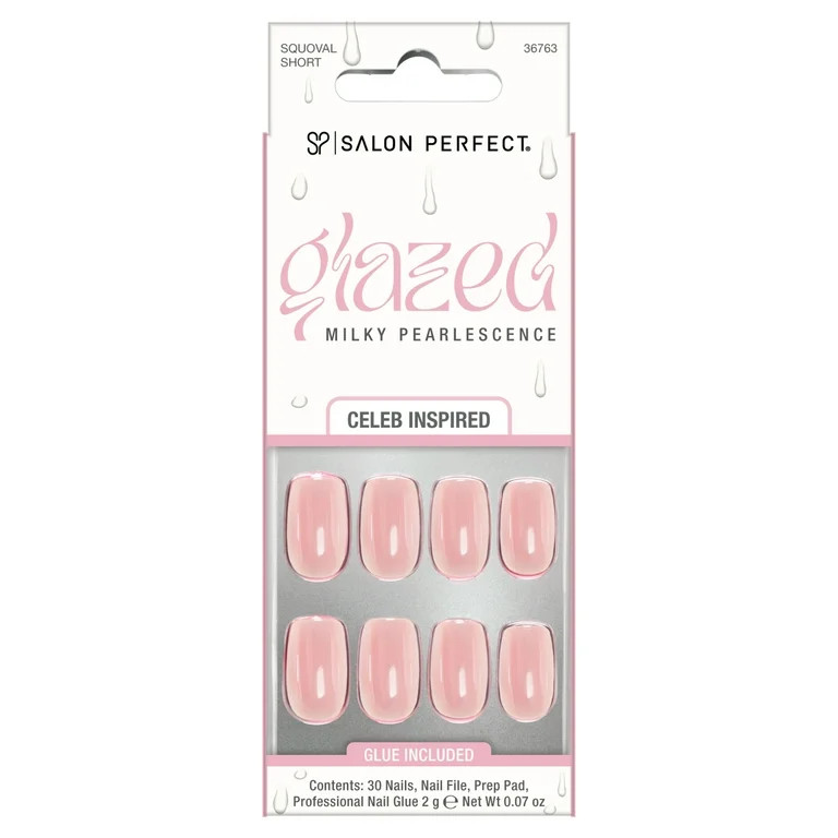Salon Perfect Artificial Fake Press-ons, 255 Glazed Peach French Tip, Short Round Squoval, File a... | Walmart (US)