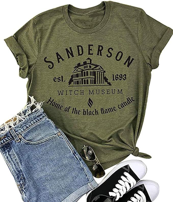 Sanderson Witch Museum Shirts Hocus Pocus Tee for Women Halloween Graphic Tshirt Fall Casual Shor... | Amazon (US)