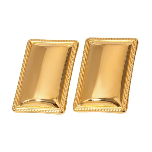 Gold Rectangle Statement Earrings | Amazon (US)