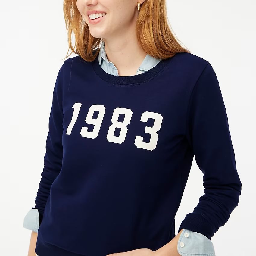 "1983" graphic pullover sweatshirt | J.Crew Factory