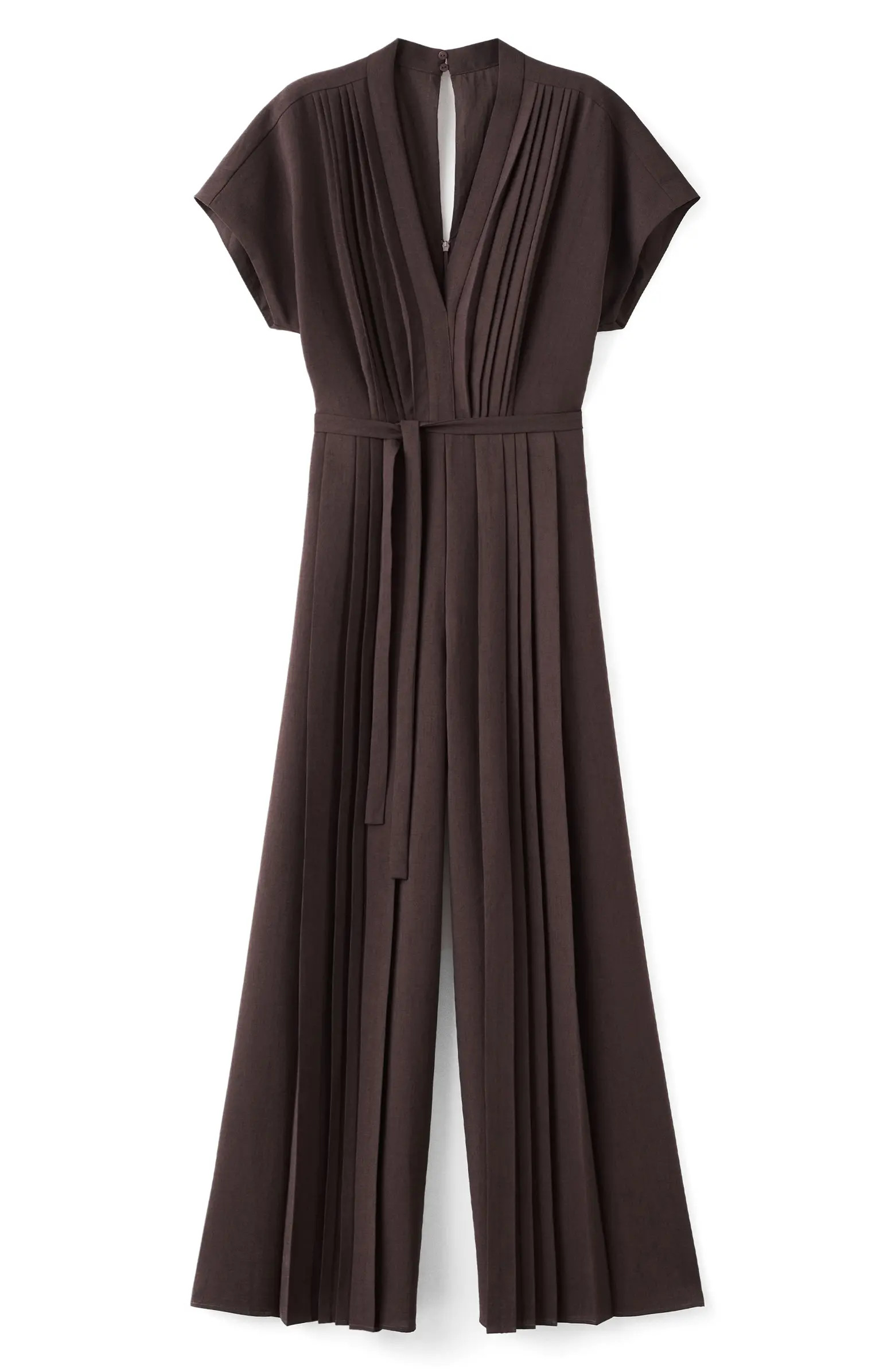 Pleated Tie Belt Jumpsuit | Nordstrom