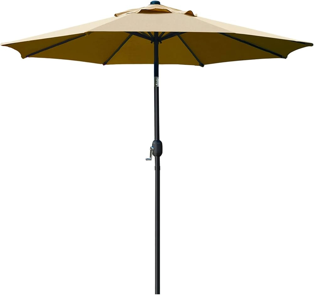 Sunnyglade 9' Patio Umbrella Outdoor Table Umbrella with 8 Sturdy Ribs (Tan) | Amazon (US)