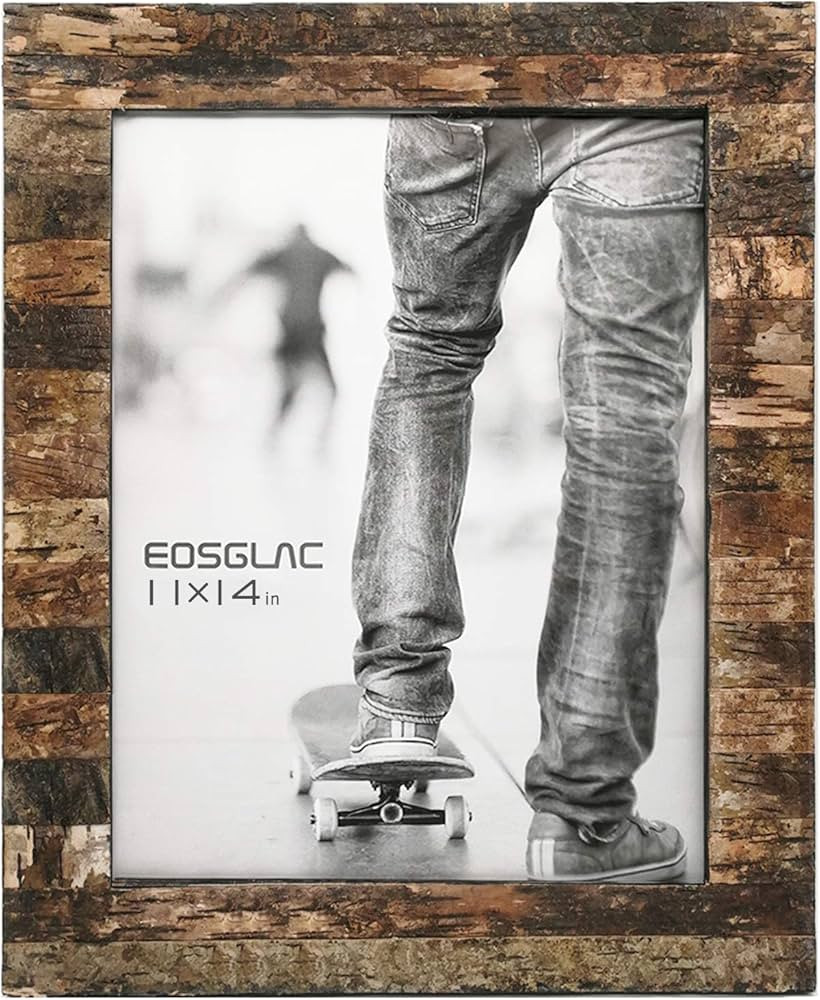 Eosglac Rustic 11x14 Wooden Picture Frames, Handmade with Real Birch Bark, Wood Photo Frame Natur... | Amazon (US)