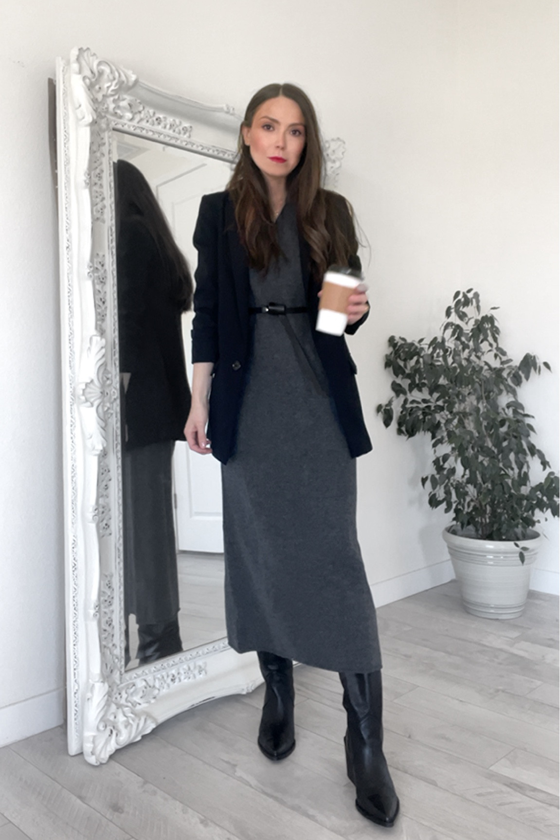 Knit maxi dress with black blazer for a cute winter outfit 🖤☕️

Black blazer outfit, gray knit dress, long knit dress, gray knit dress, maxi gray knit dress, cowboy boots outfit, black cowboy boots, boots outfit, cute black belt 

#LTKFind #competition 

#LTKworkwear #LTKunder100 #LTKFind