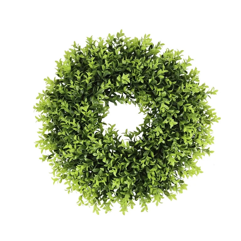 24" Plain Boxwood Blank Wreath, Boxwood Wreaths for Front Door\uff0cArtificial Wreaths for Farmho... | Walmart (US)
