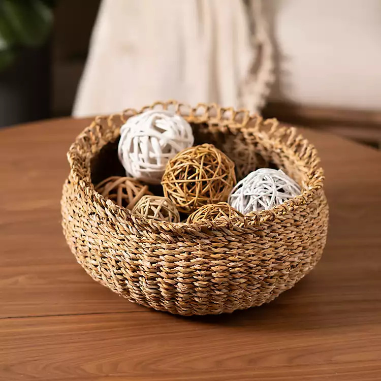 Round Seagrass Conical Top Basket | Kirklands
