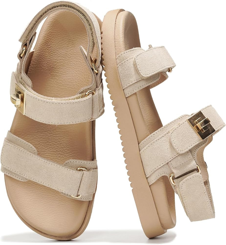 Project Cloud Leather Womens Sandals Comfortable & Adjustable Walking Sandals Women Footwear - St... | Amazon (US)