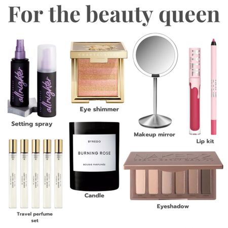 Holiday gift guide for the beauty queen in your life! You can’t go wrong this holiday season with setting spray, lip kits, mirrors, perfumes, candles, etc. Here’s what we recommend gifting!

#LTKGiftGuide #LTKSeasonal #LTKHoliday