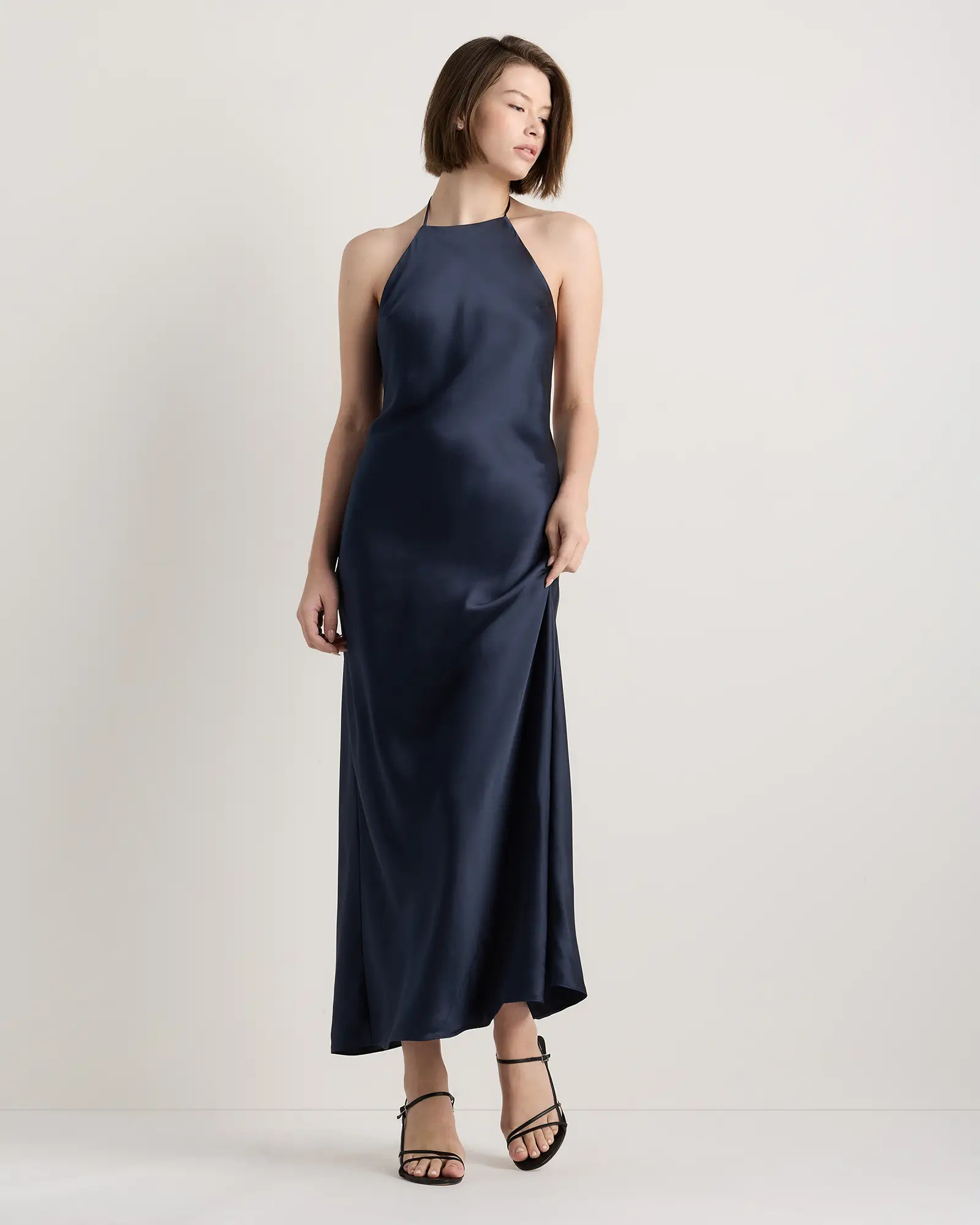 100% Washable Silk Halter Maxi Dress | Quince