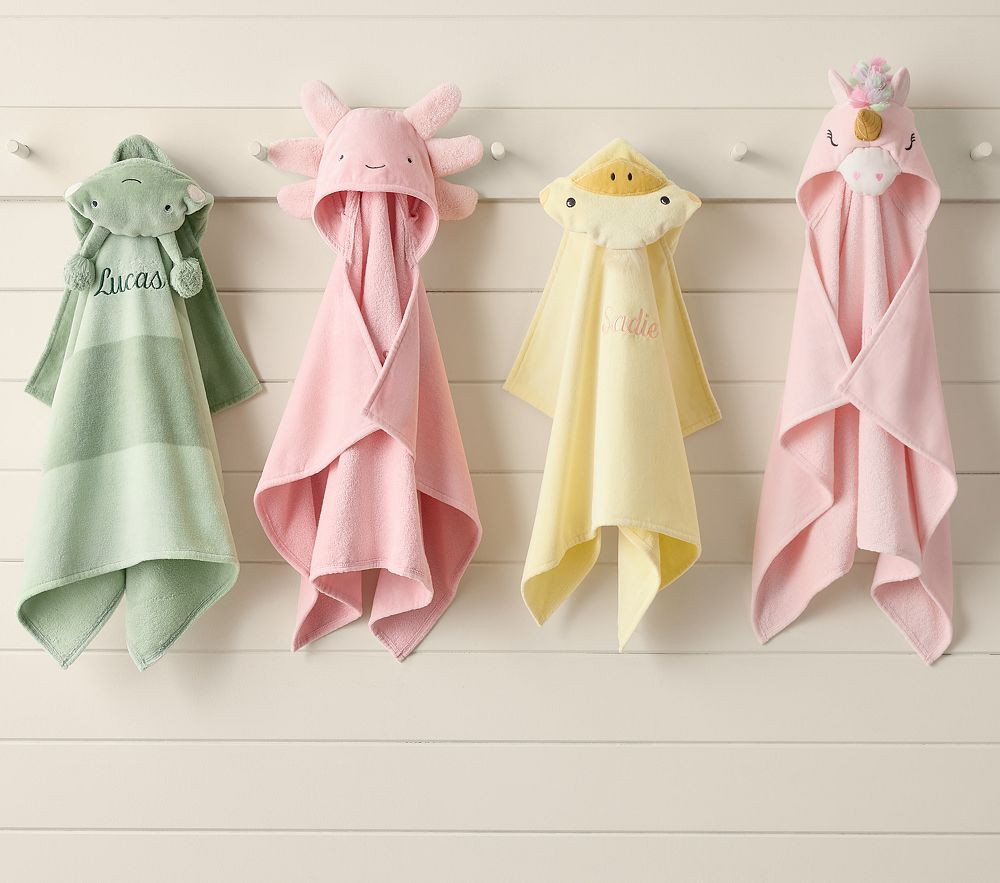 Critter Plush Baby Hooded Towel Collection | Pottery Barn Kids