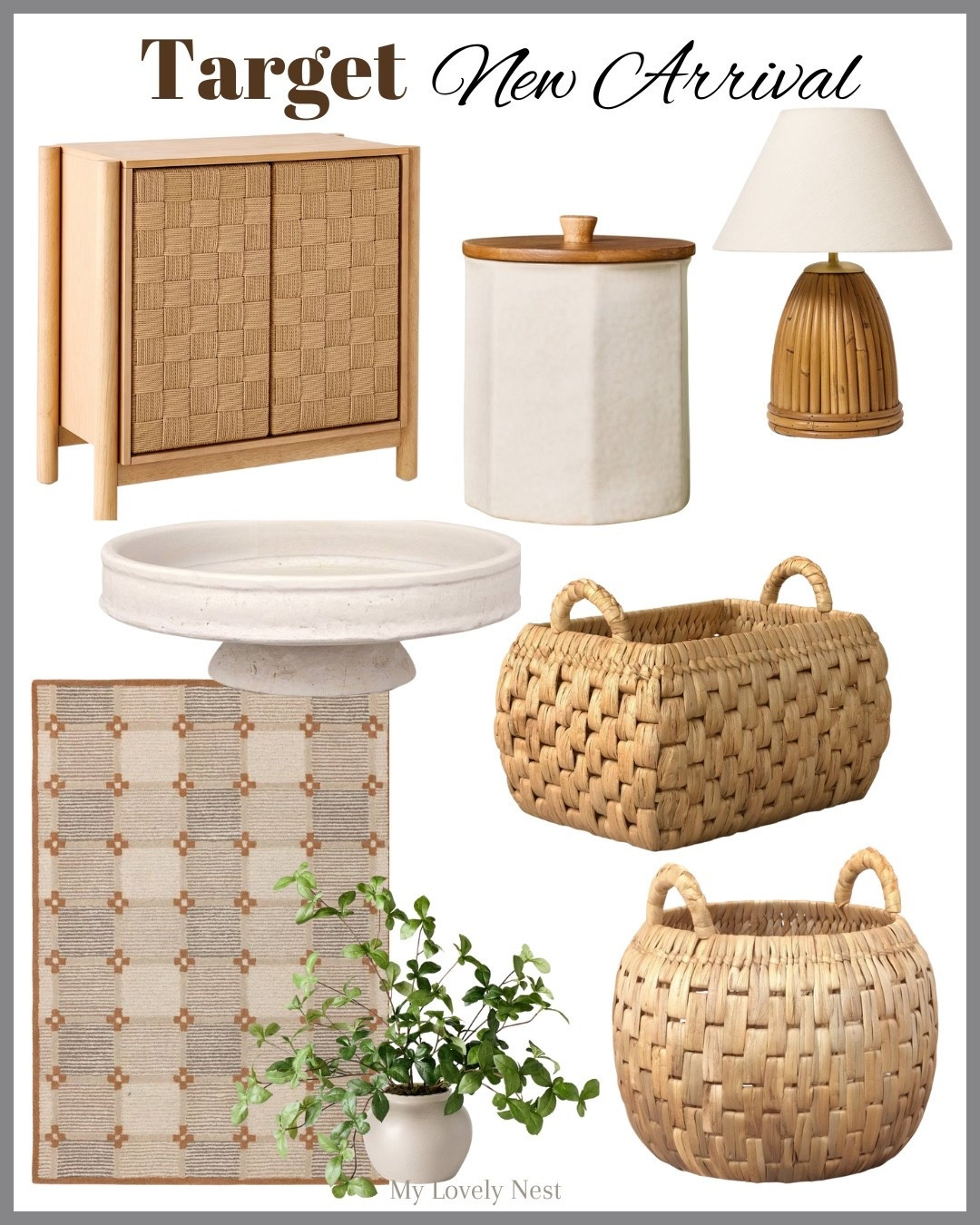 New Target finds just landed and I’m honestly obsessed 🤍
Soft greens, warm textures, and timeless neutrals that make a home feel calm, cozy, and pulled together. From the green gypsophila stems and chunky woven basket to the stoneware canister, sculptural bowl, woven table lamp, wool rug, and that gorgeous storage cabinet — these are the kind of pieces that quietly elevate every corner.

#LTKHome #LTKFindsUnder50 #LTKSeasonal
