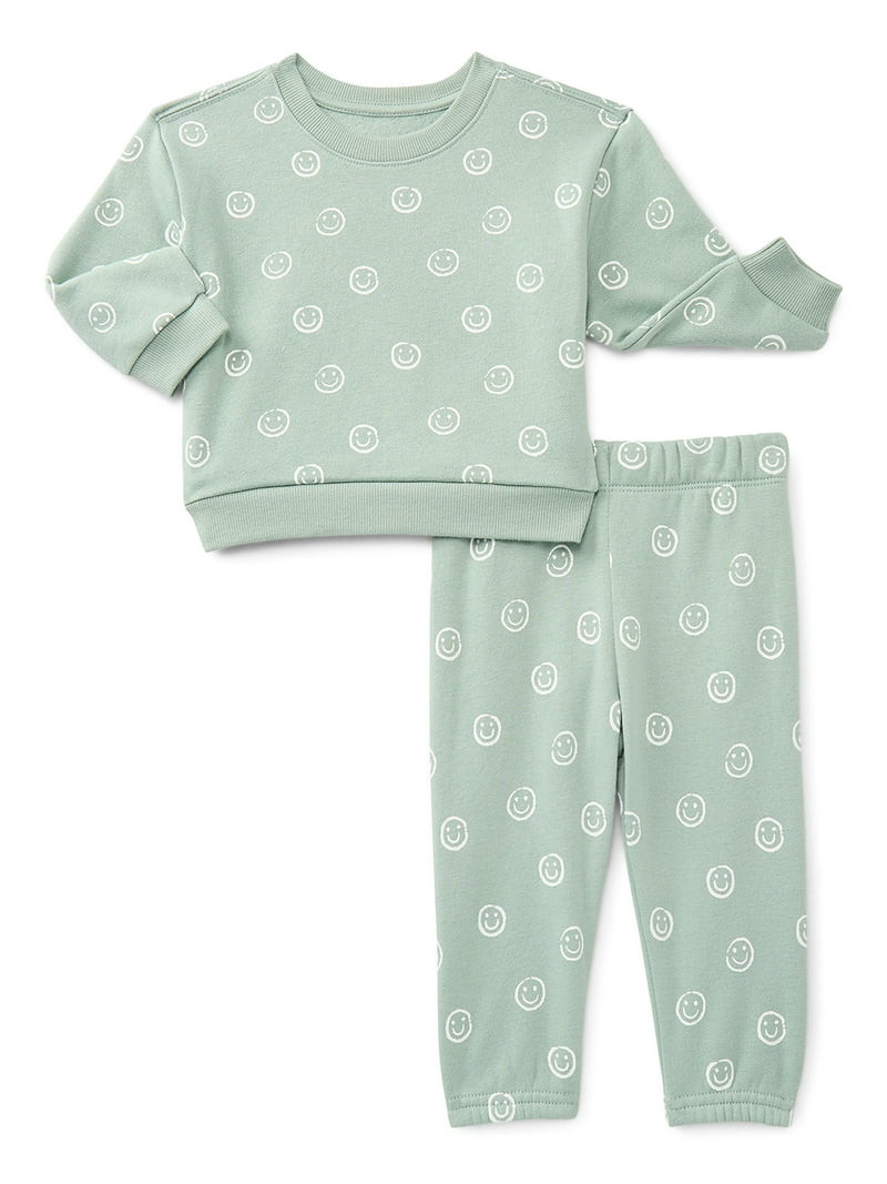 Wonder Nation Baby Boys Fleece Top and Pants Set, 2-Piece, Sizes 6M-24M | Walmart (US)