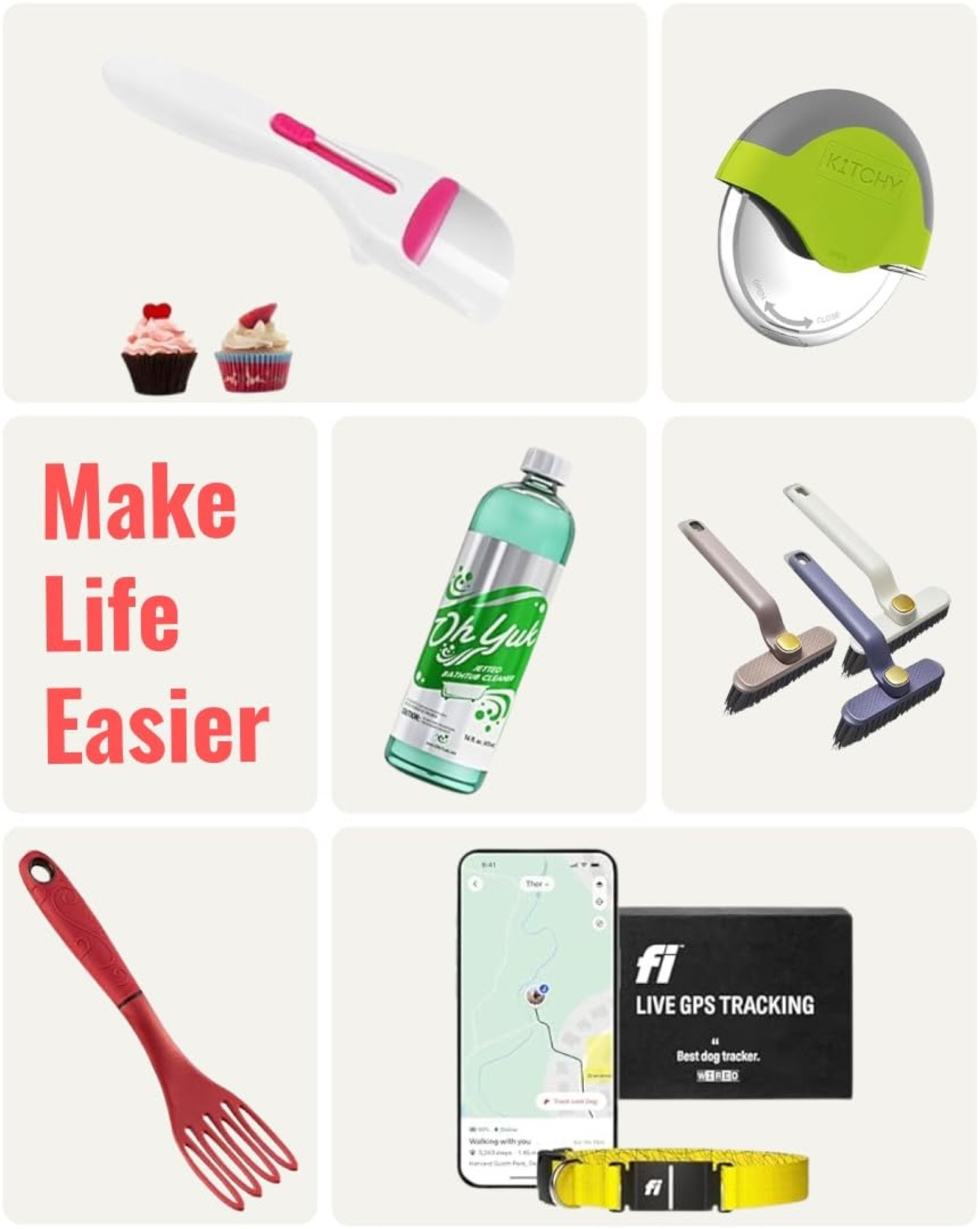 These are some of my favorite things! 
From tracking a pet who is an escape artist to cleaning and everything in between - these items make daily life easier. 
The cleaning brush is great because the head turns for both horizontal and vertical areas. Oh Yuk is perfect for cleaning jacuzzi tubs and gets oil, dirt, and build up out of the jets and pipes  

#LTKPets #LTKMostLoved #LTKHome