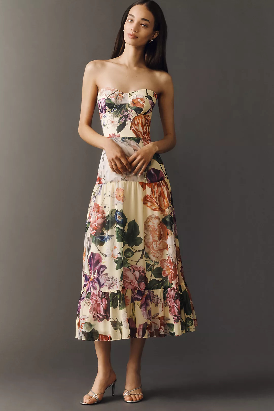 Dress The Population Prescott Strapless Midi Dress | Anthropologie (US)