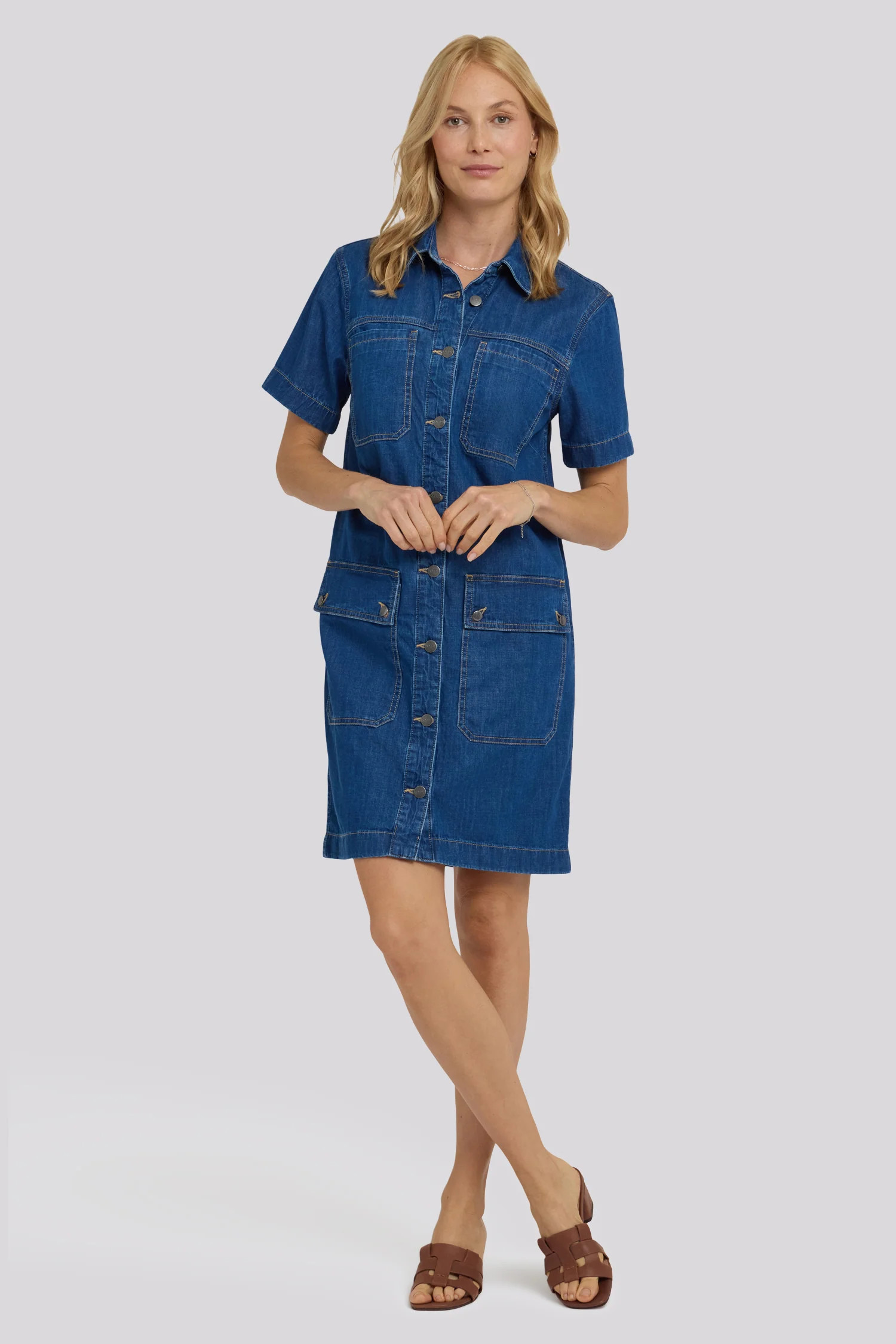 Denim Utility Dress - Medium Indigo | NYDJ