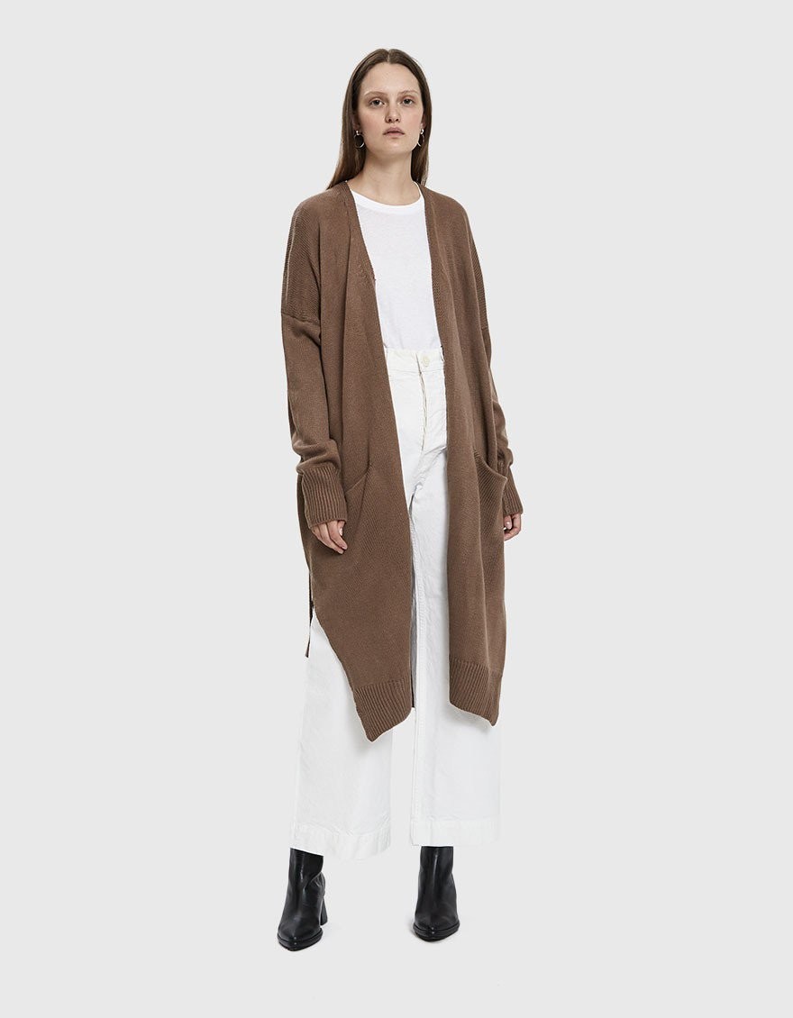 Mariana Long Knit Cardigan in Ash Brown | Need Supply Co. LEGACY