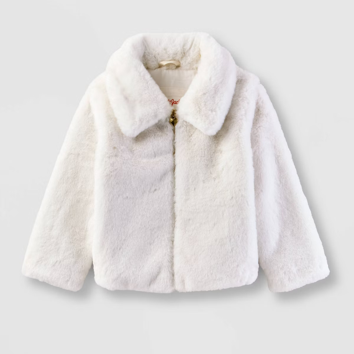 Toddler Girls' Faux Fur Jacket - Cat & Jack™ Cream | Target