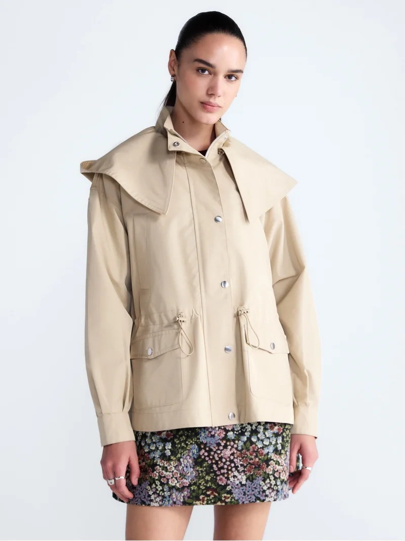 Free Assembly Women's and Women's Plus Cinched Utility Jacket with Hood, Sizes XS-4X | Walmart (US)