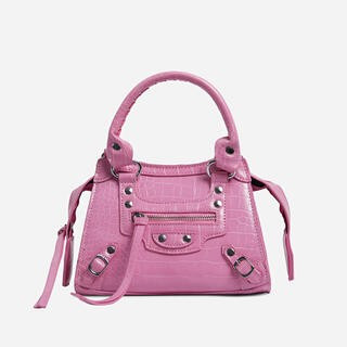 Roddy Mini City Tote Bag In Pink Croc Print Faux Leather | EGO (UK)