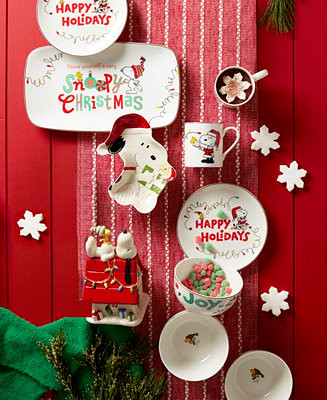 Snoopy Christmas Dinnerware Collection | Macy's