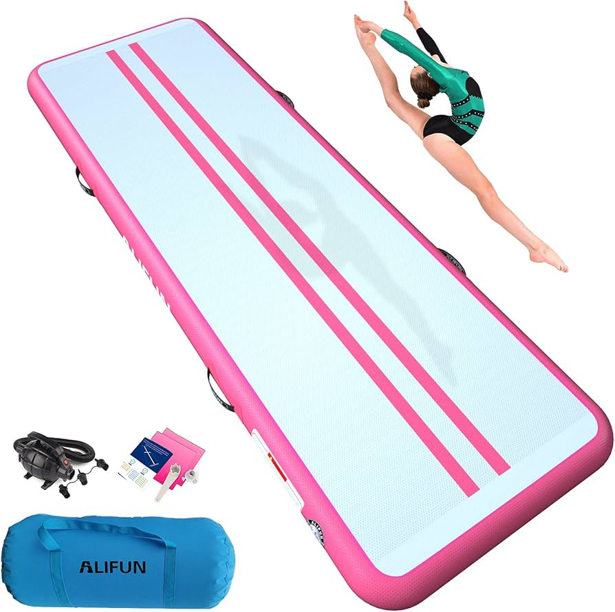 ALIFUN Inflatable Tumbling Track Mat 6.6ft 10ft 13ft 16ft 20ft 30ft 40ft Length 4/8 Inches Thick ... | Amazon (US)