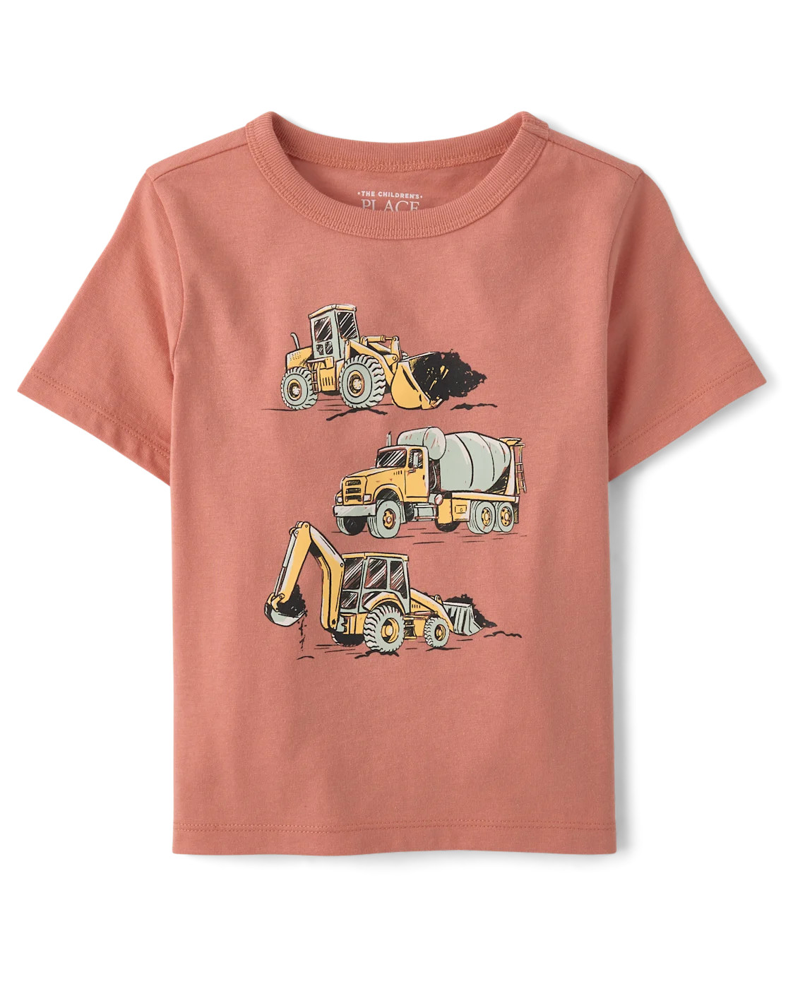 Baby And Toddler Boys Construction Vehicle Graphic Tee - orange | The Children's Place