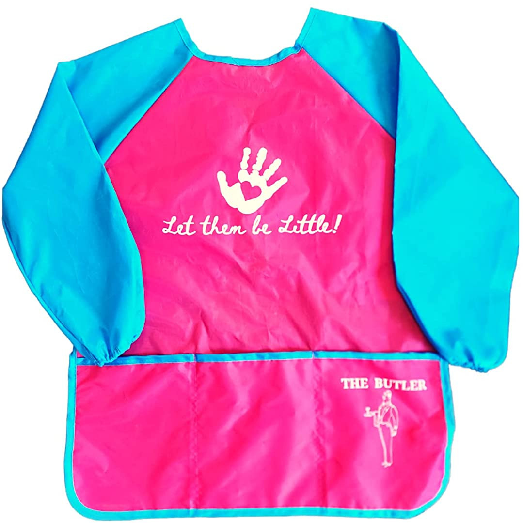 THE BUTLER Kids Art Craft and Painting Smock, Long Sleeve, Waterproof Apron with Pockets, Childre... | Amazon (US)