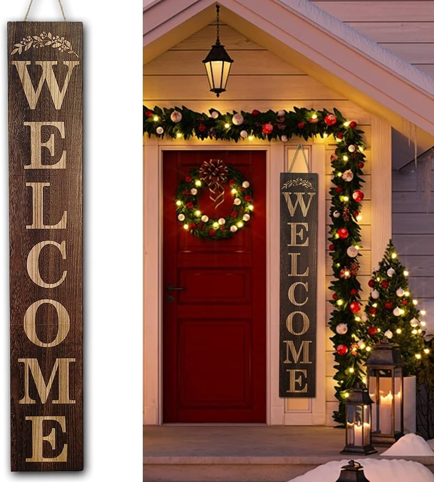 Welcome Sign for Front Door Standing - 5ft Tall Wood Welcome Sign for Front Porch Standing, Lette... | Amazon (US)