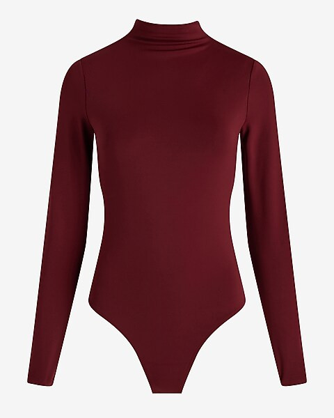 Body Contour High Compression Mock Neck Long Sleeve Bodysuit | Express