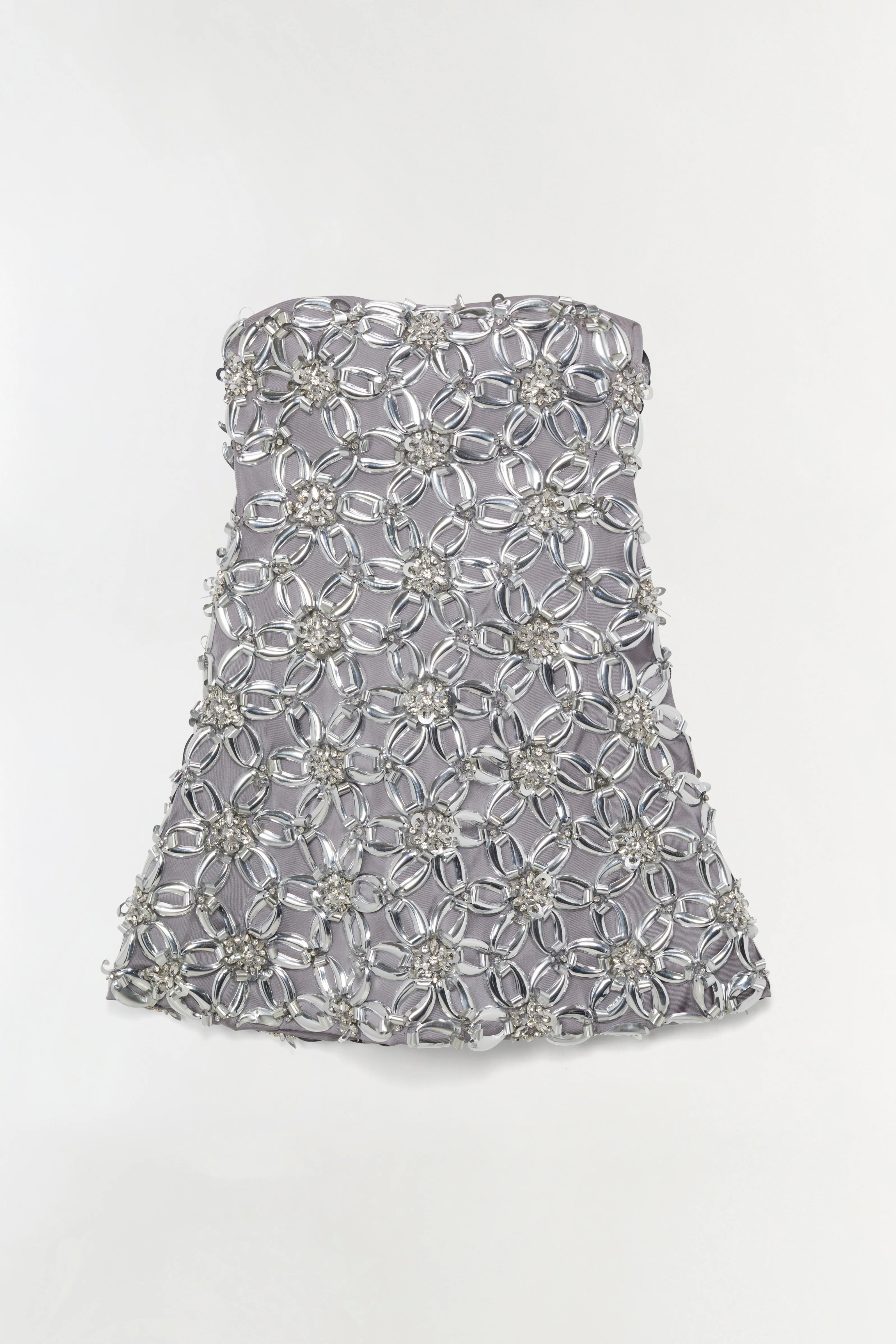 SIMKHAI Women's Vandelia Embellished Mini Dress in Slate Gray, Size 0 | Simkhai