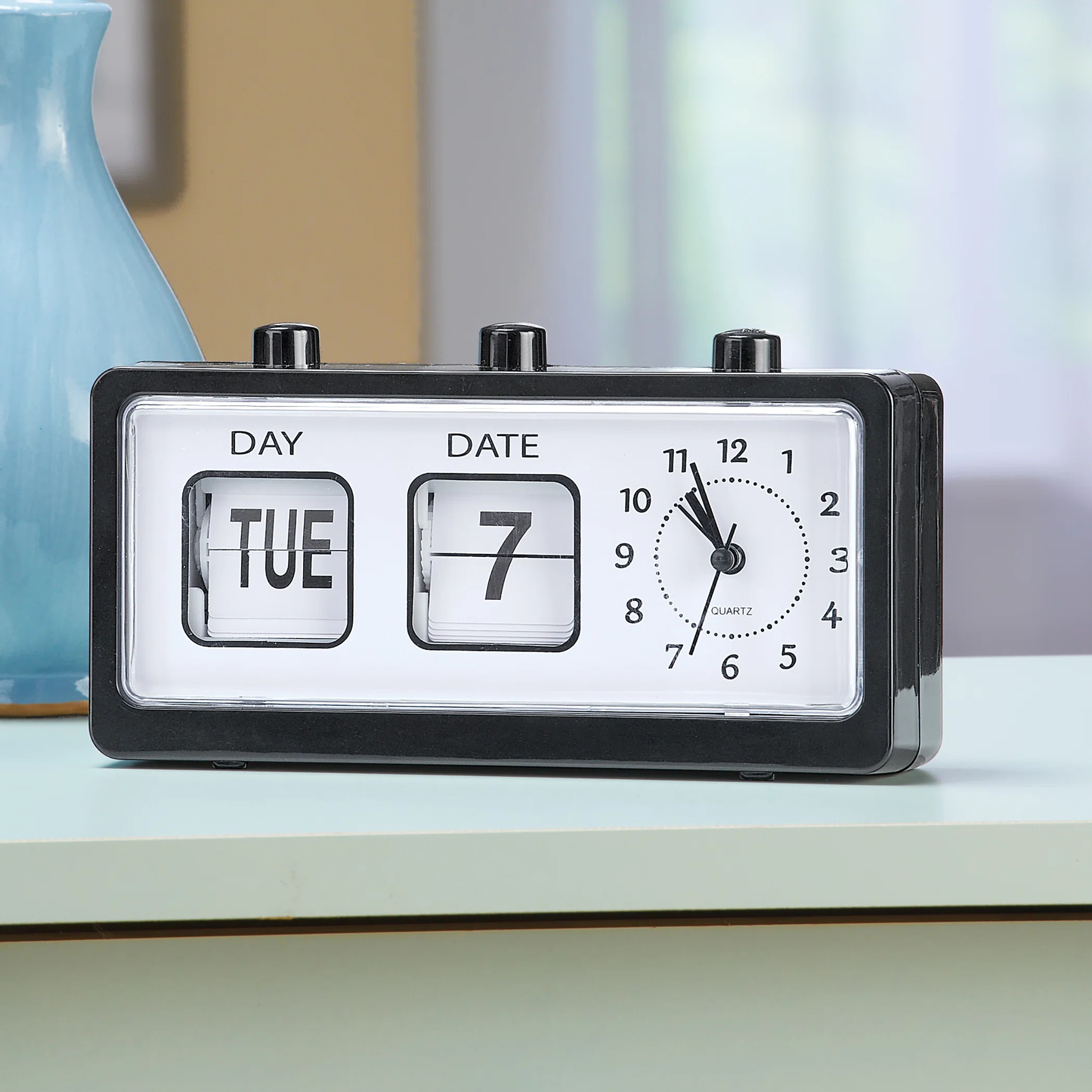 Ebern Designs Analog Quartz Tabletop Clock | Wayfair | Wayfair North America