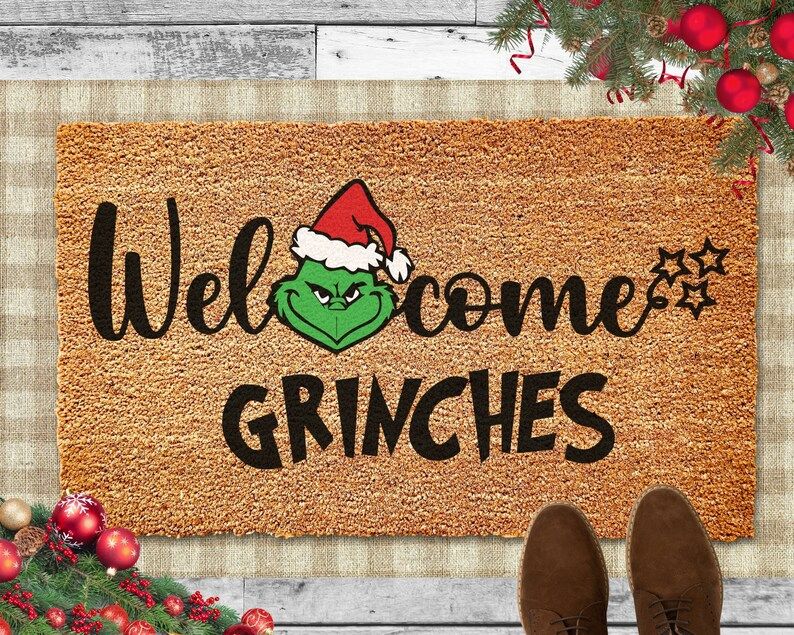 Welcome Grinches Doormat Funny Christmas Doormat Christmas - Etsy | Etsy (US)