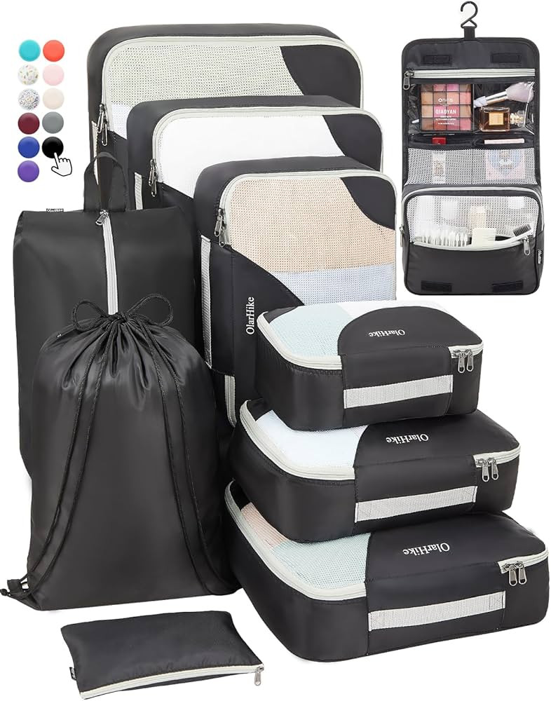 ALL INCLUDED 10 Set Sturdy Packing Cubes for Suitcases,OlarHike Travel Essentials,UPGRADED Anti-T... | Amazon (US)
