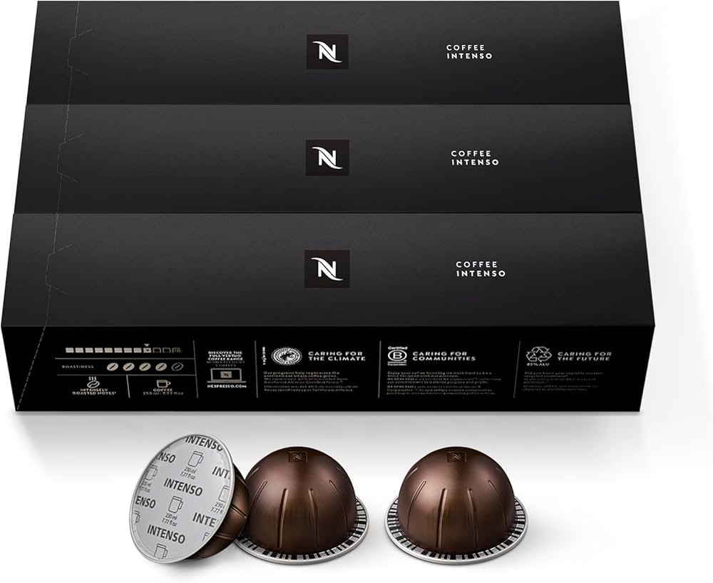 Nespresso Capsules Vertuo, Intenso, Dark Roast Coffee, 30-Count Coffee Pods, Brews 7.8oz. | Amazon (US)
