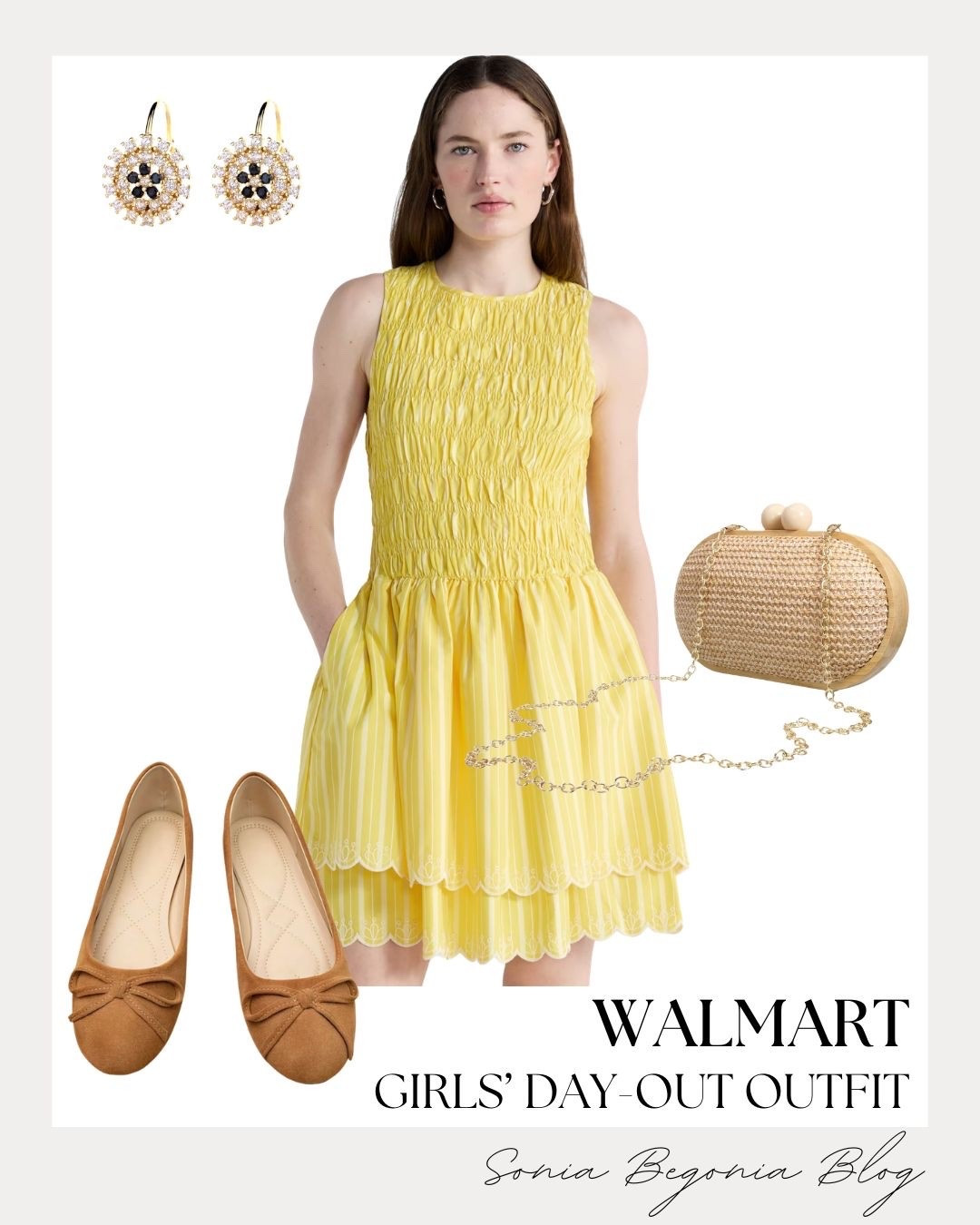 Brunching in style with this adorable Walmart find! 💛

I love this sunny yellow smocked dress styled with neutral ballet flats, a woven clutch, and statement earrings. It is such a fresh, breezy option for a fun day out with your girls.

Find everything linked and ready to shop right here! 🥂✨

#walmartfinds #girlsday #summerdress #casualstyle #yellowdress #affordablefashion #brunchoutfit #everydaychic #styleinspo #outfitideas

#LTKootd #LTKSeasonal