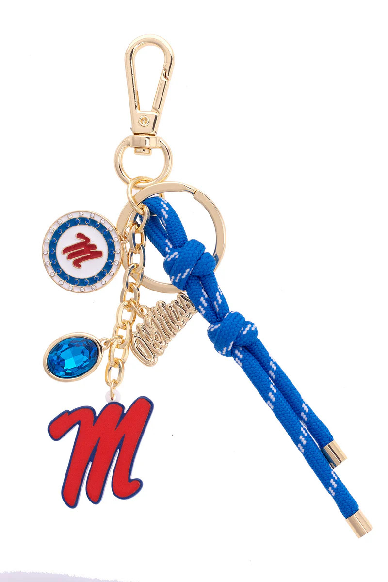 Ole Miss Rebels Cluster Bag Charm in Red & Shiny Gold | CANVAS