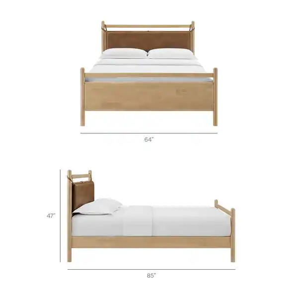 Leni Wood Platform Bed Frame - Light Oak Canyon - Queen | Bed Bath & Beyond