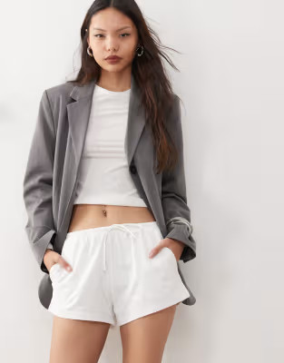 Weekday mini jersey shorts in white | ASOS | ASOS (Global)