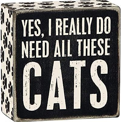 Primitives by Kathy Word Box Sign, 4" Square, Yes, Cats | Amazon (US)