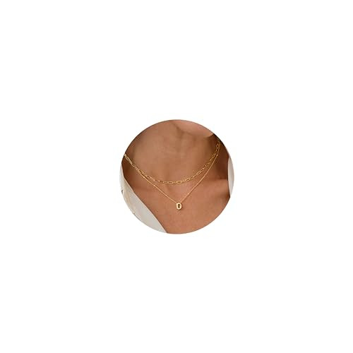 Turandoss Dainty Gold Silver Initial Necklaces for Women Girls - Layered Tiny Initial A-Z Tiny Pe... | Amazon (US)