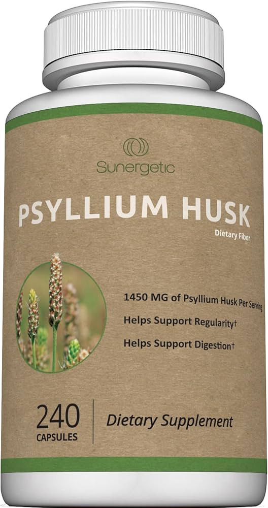 Premium Psyllium Husk Fiber Supplement 1450mg, 240 Capsules | Amazon (US)